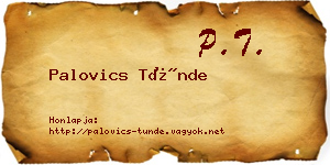 Palovics Tünde névjegykártya